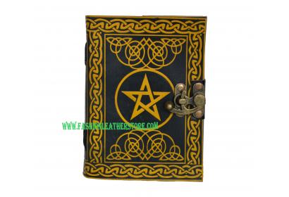 Pentagram Handmade Book of Shadows Genuine Vintage Leather Journal Parchment Paper Diary Notebook Celtic India Wholesale